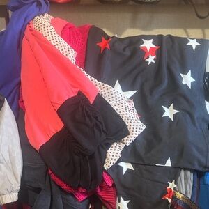 Star Patterned Black and Red Fabric